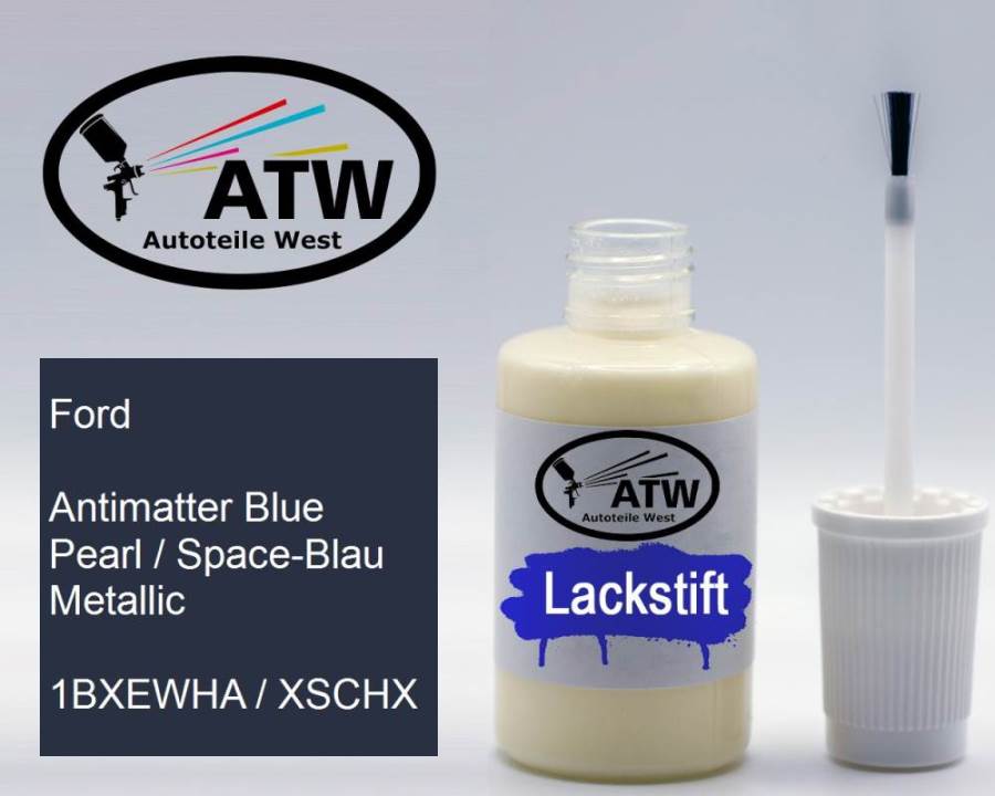 Ford, Antimatter Blue Pearl / Space-Blau Metallic, 1BXEWHA / XSCHX: 20ml Lackstift, von ATW Autoteile West.